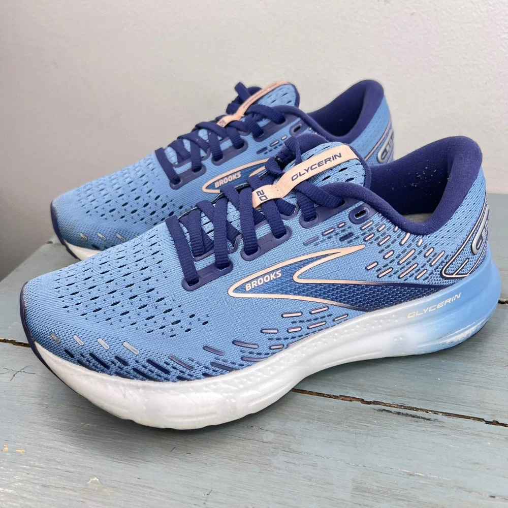 Brooks Glycerin 20 Womens Running Shoes Blue Peach 1203691B478 Size 8 Medium B